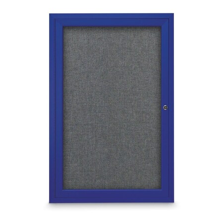 United Visual Products Slim Enclosed Corkboard, 11"x13-1/2", White Alum Frame/Rubber UVEB1113-WHITE-RUBBER